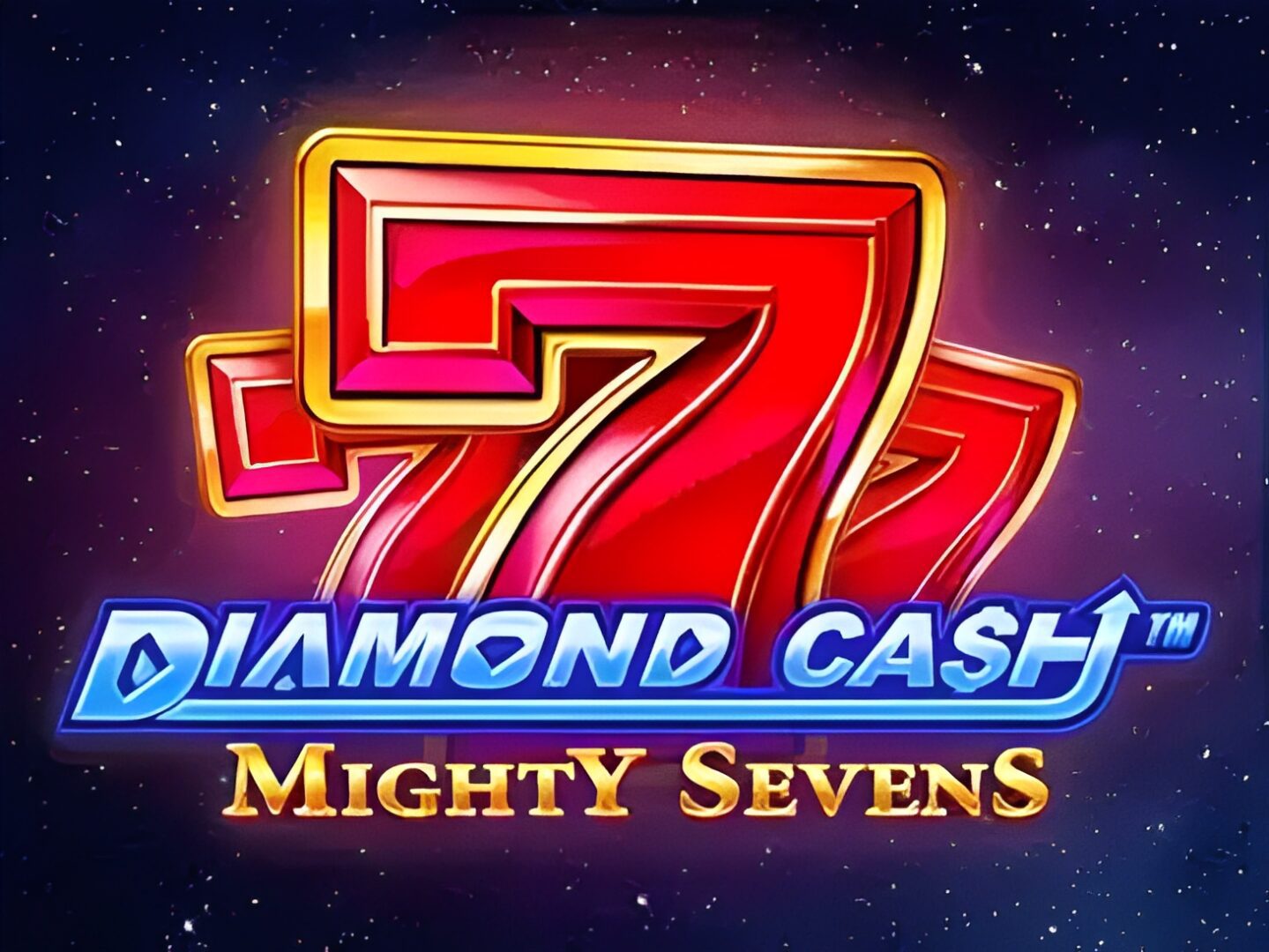 Slot game logo, Diamond Cash Mighty Sevens.