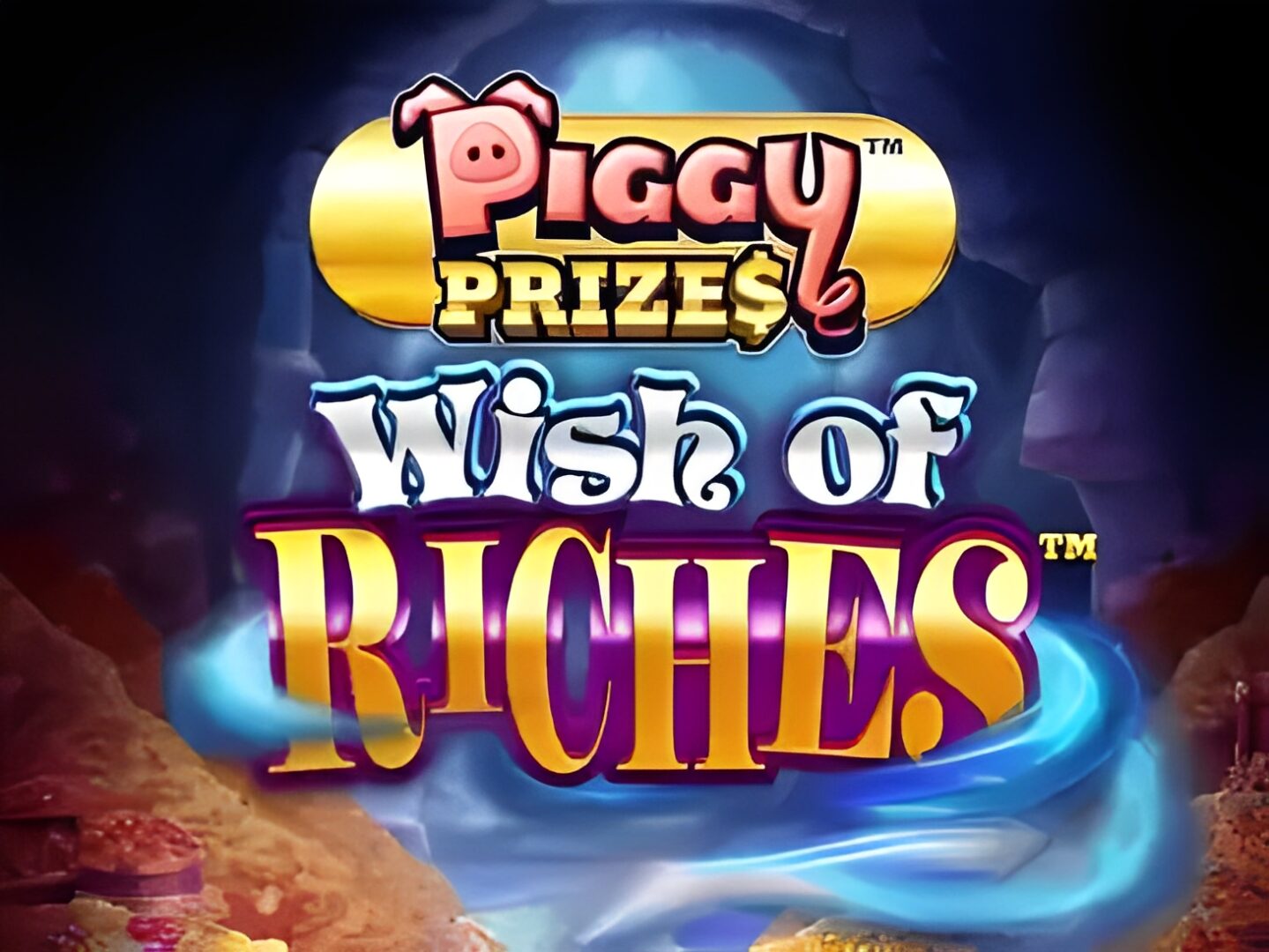 Piggy Prizes Wish of Riches game logo.